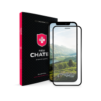 Захисне скло +NEU Chatel Full 2.5D Silk Narrow Border Crystal with Mesh for iPhone 12 Pro Max Front Black