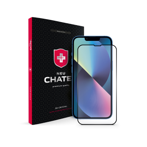 Захисне скло +NEU Chatel Corning Gorilla Glass with Mesh for iPhone 13 / 13 Pro / 14 Front Black