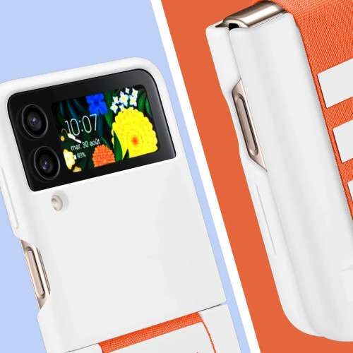 Чохол Samsung Strap Silicone Cover для Samsung Galaxy Z Flip4 White
