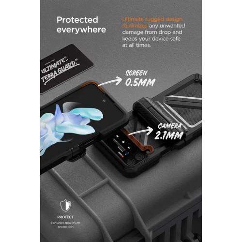 Чохол VRS Design для Galaxy Z Flip 4 Terra Guard Ultimate Black