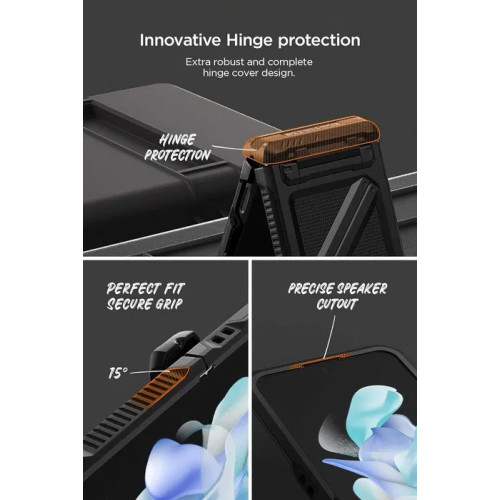 Чохол VRS Design для Galaxy Z Flip 4 Terra Guard Ultimate Black