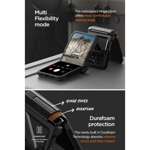 Чохол VRS Design для Galaxy Z Flip 4 Terra Guard Ultimate Black