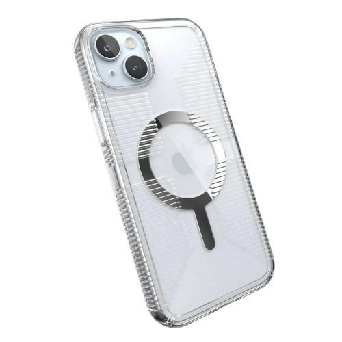 Чохол Speck GemShell Grip MagSafe для iPhone 15 Plus/14 Plus Clear/Chrome