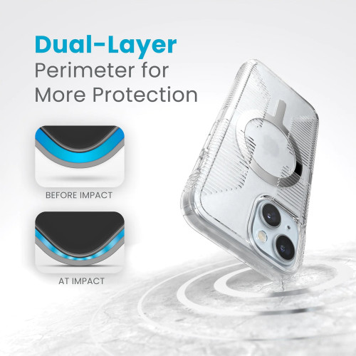 Чохол Speck GemShell Grip MagSafe для iPhone 15/14/13 Clear/Chrome