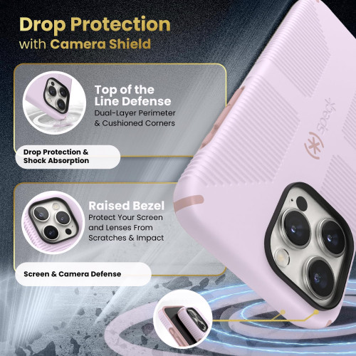 Чохол Speck Candyshell Grip MagSafe для iPhone 15 Pro Max Soft Lilac/Carnation Petal