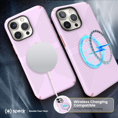 Чохол Speck Candyshell Grip MagSafe для iPhone 15 Pro Max Soft Lilac/Carnation Petal