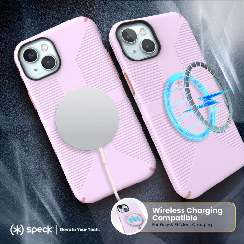 Чохол Speck Candyshell Grip MagSafe для iPhone 15 Plus/14 Plus Soft Lilac/Carnation Petal