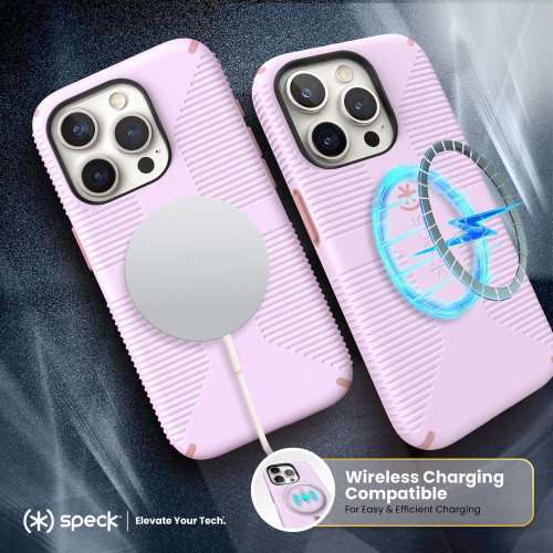 Чохол Speck Candyshell Grip MagSafe для iPhone 15 Pro Soft Lilac/Carnation Petal
