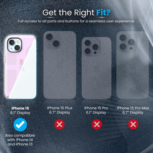 Чохол Speck Candyshell Grip MagSafe для iPhone 15/14/13 Soft Lilac/Carnation Petal