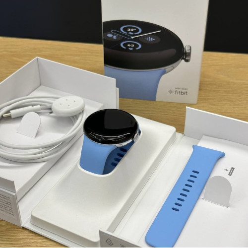 Вживаний смарт-годинник Google Pixel Watch 2 WiFi Polished Silver Aluminum Case / Bay Active Band US (Хороший+ стан)