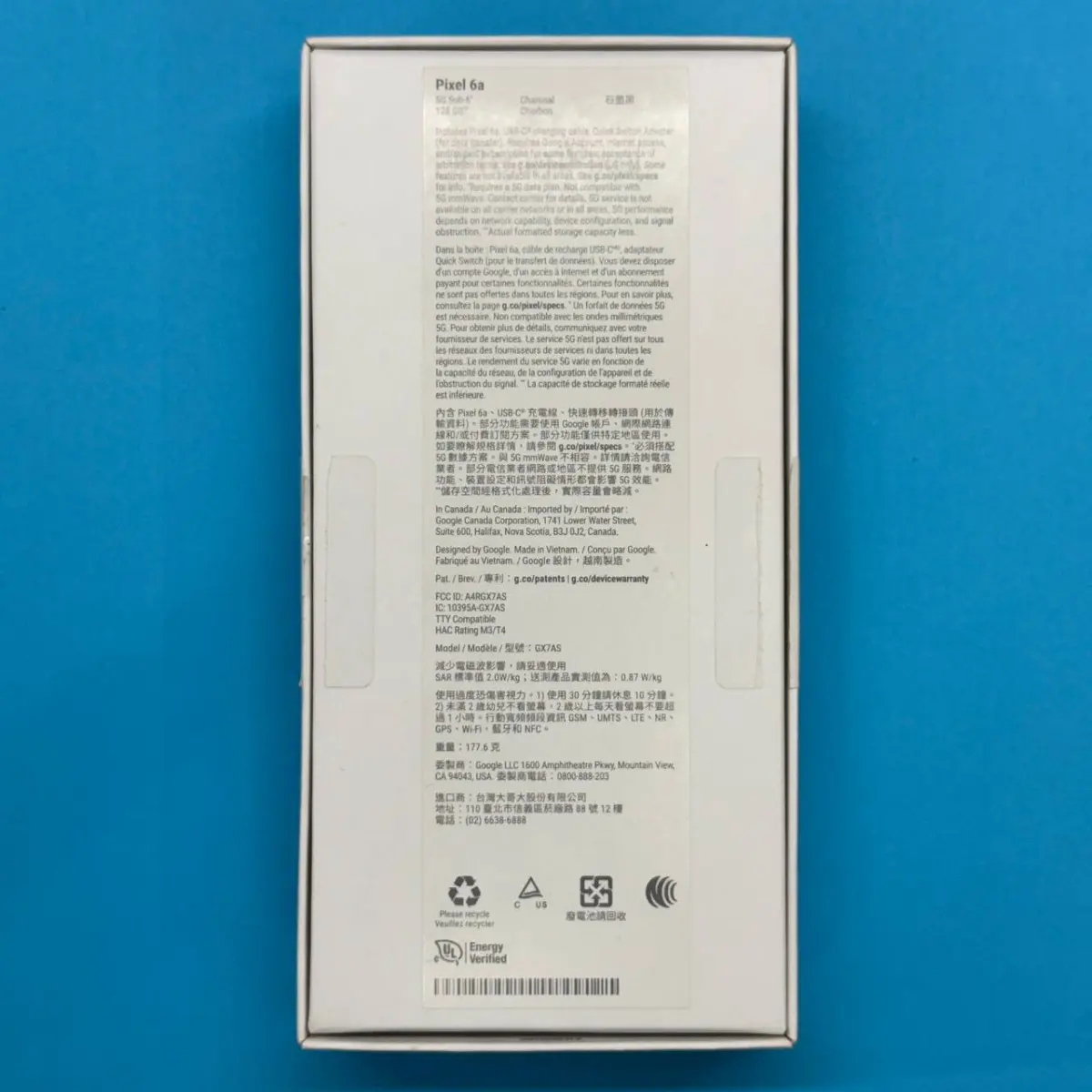 Коробка від смартфону Google Pixel 6a Charcoal купити за 329 грн.