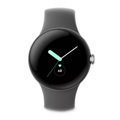 Смарт-годинник Google Pixel Watch LTE Polished Silver Stainless Steel Case / Charcoal Active Band US