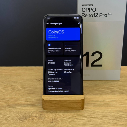 Вживаний смартфон OPPO Reno12 Pro 5G 12/512 Nebula Black (Хороший+ стан)