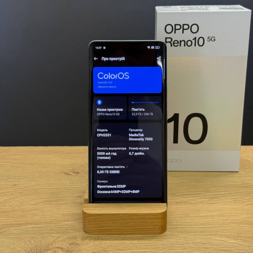Вживаний смартфон OPPO Reno10 5G 8/256 Ice Blue (Ідеальний+ стан)