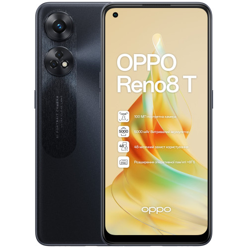 Вживаний смартфон OPPO Reno8 T 8/128 Black (Хороший+ стан)