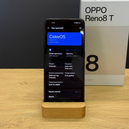 Вживаний смартфон OPPO Reno8 T 8/128 Black (Хороший+ стан)