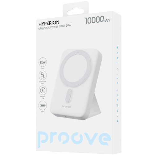 Портативна Батарея Proove Hyperion 2025 20W 10000mAh Magnetic Ring White