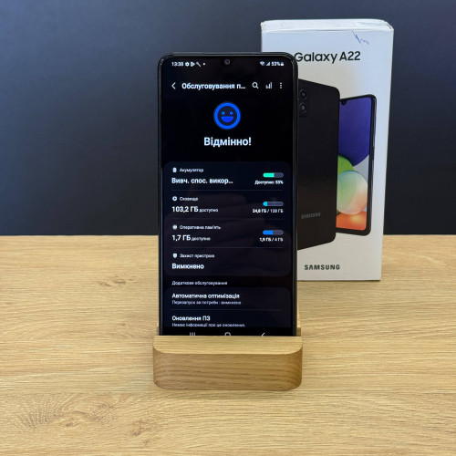 Вживаний смартфон Samsung Galaxy A22 4/128Gb Black (Хороший+ стан)