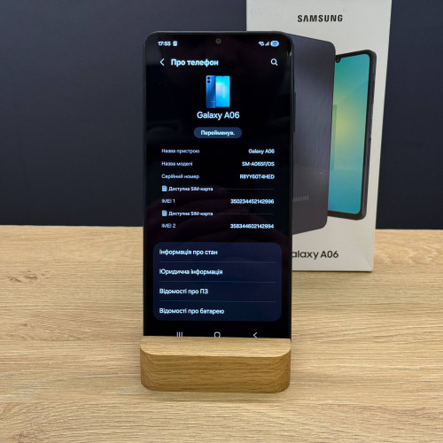 Вживаний смартфон Samsung Galaxy A06 4/128Gb Black (Ідеальний+ стан)