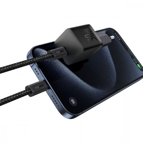МЗП Baseus GaN5 Mini Fast Charger Type-C 30W (Кабель Type-C to Type-C) Black