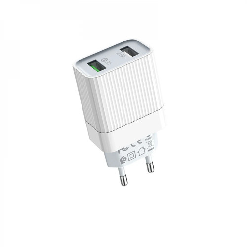 МЗП Borofone Speedway 18W QC3 2xUSB With Cable USB to microUSB White
