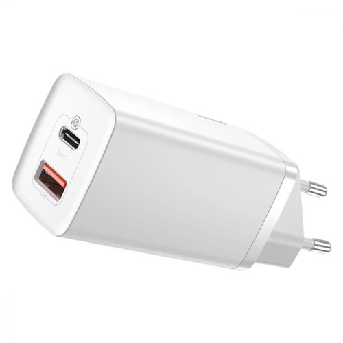 МЗП Baseus GaN2 Lite Quick Charger 65W (1 Type-C + 1 USB) White