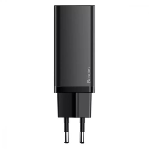 МЗП Baseus GaN2 Lite Quick Charger 65W (1 Type-C + 1 USB) Black