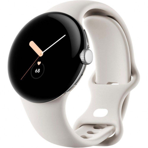 Вживаний смарт-годинник Google Pixel Watch WiFi Polished Silver Case/Chalk Active Band US (Хороший+ стан)