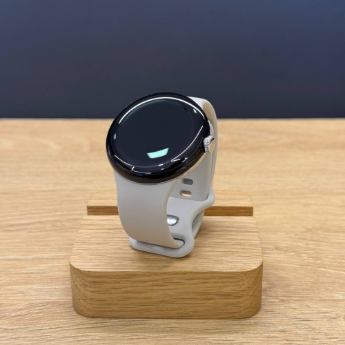 Вживаний смарт-годинник Google Pixel Watch WiFi Polished Silver Case/Chalk Active Band US (Ідеальний стан)