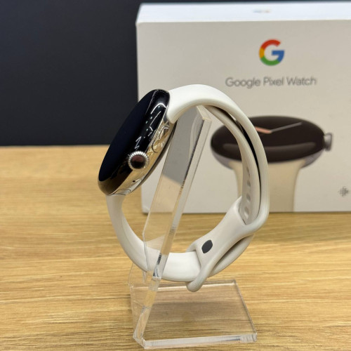Вживаний смарт-годинник Google Pixel Watch WiFi Polished Silver Case/Chalk Active Band US (Хороший+ стан)