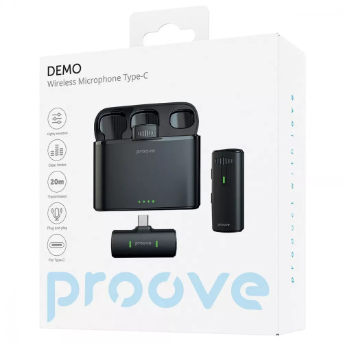 Бездротовий петличний мікрофон Proove Demo Type-C Black