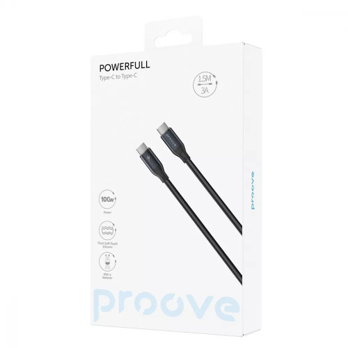 Кабель Proove PowerFull Type-C to Type-C 100W (1.5m) Black