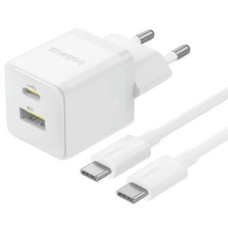 МЗП Baseus Palm Fast Charger Type-C+USB 30W (With Cable Type-C to Type-C 60W 1m) White