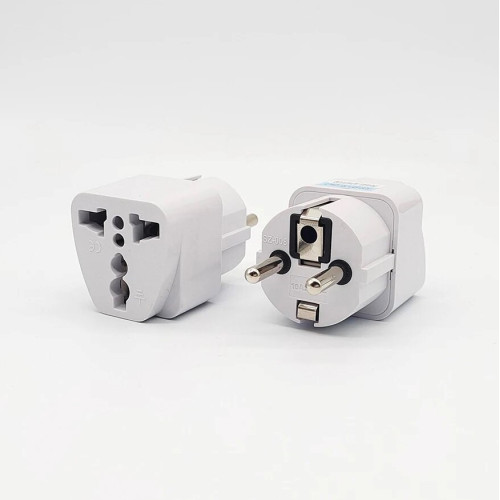 Універсальний перехідник US на EU розетку (SZ-008) Білий